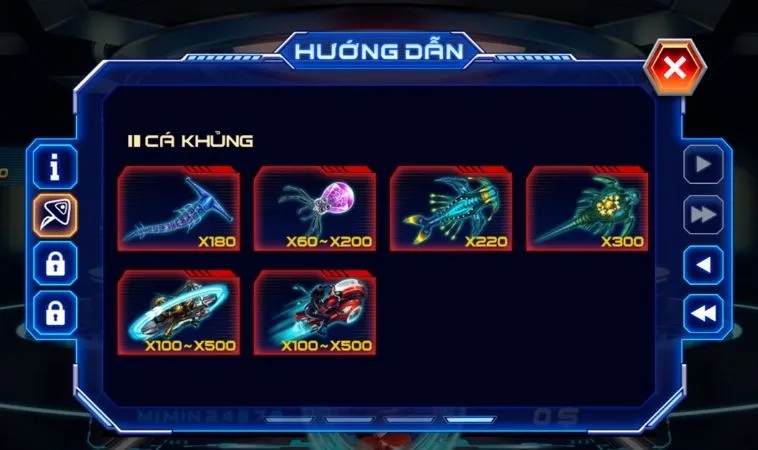 Hệ số các loại cá trong game Bắn Cá Men In Black Tại 188Bet