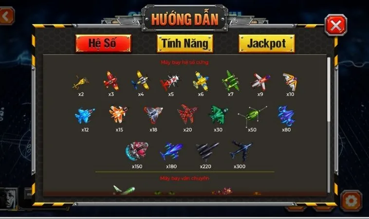 Các loại máy bay trong game Bắn Cá Đại Chiến B52 Tại 188Bet