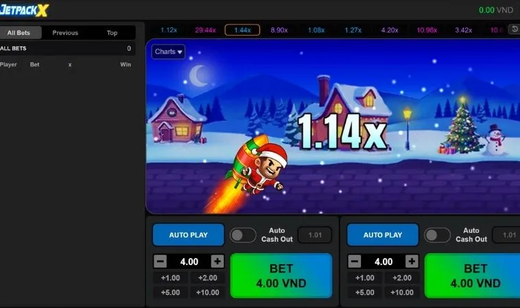 Giao diện chơi game nhanh Zetx Tại 188Bet