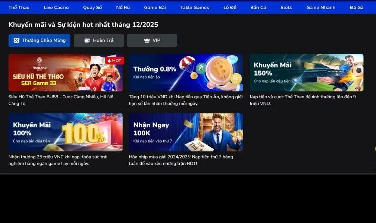 Các chương trình khuyến mãi 188Bet hấp dẫn